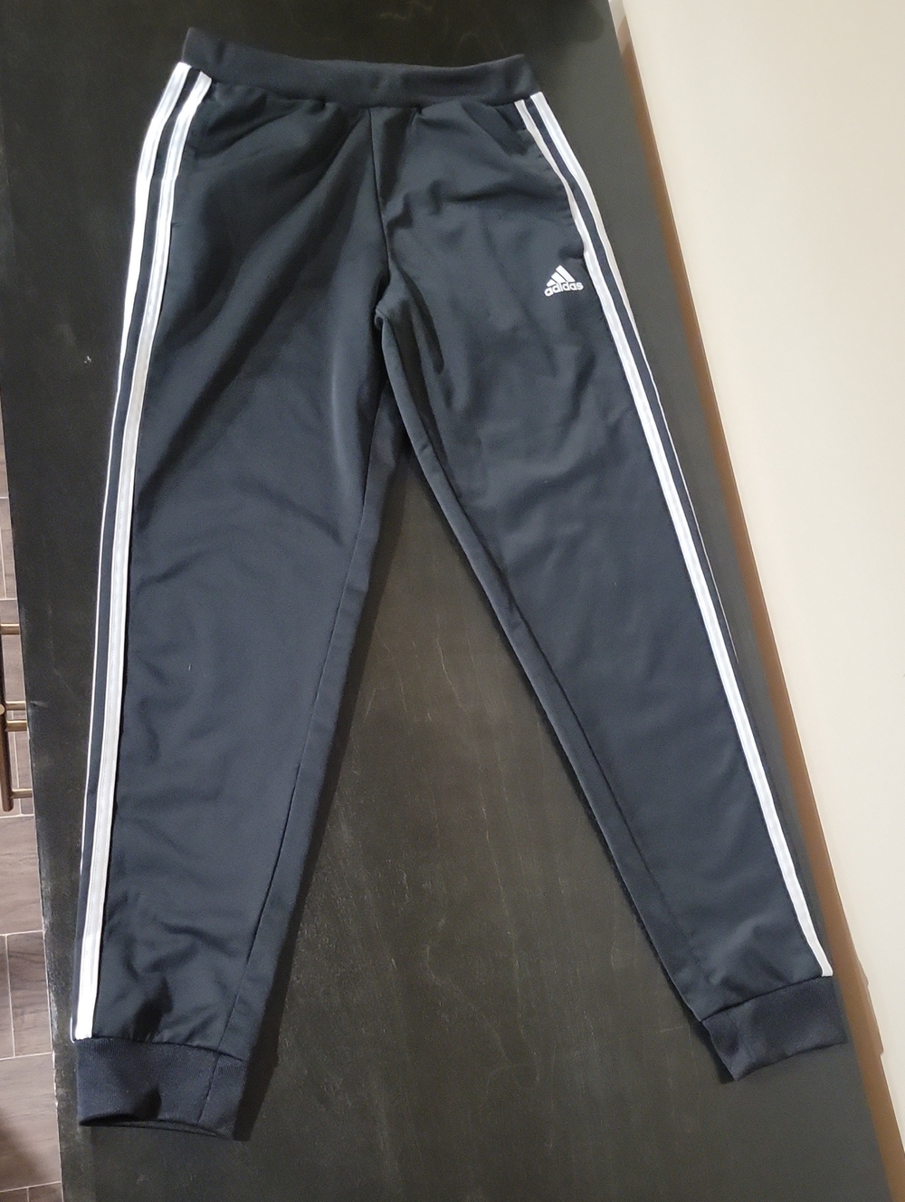 adidas Kids Navy Joggers with White Side Stripes